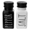 REGENT GLASS BLACK AND WHITE CONDIMENT SET IN A CADDY 5 PIECES, (250ML/85ML)