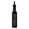 REGENT GLASS BLACK AND WHITE CONDIMENT SET IN A CADDY 5 PIECES, (250ML/85ML)