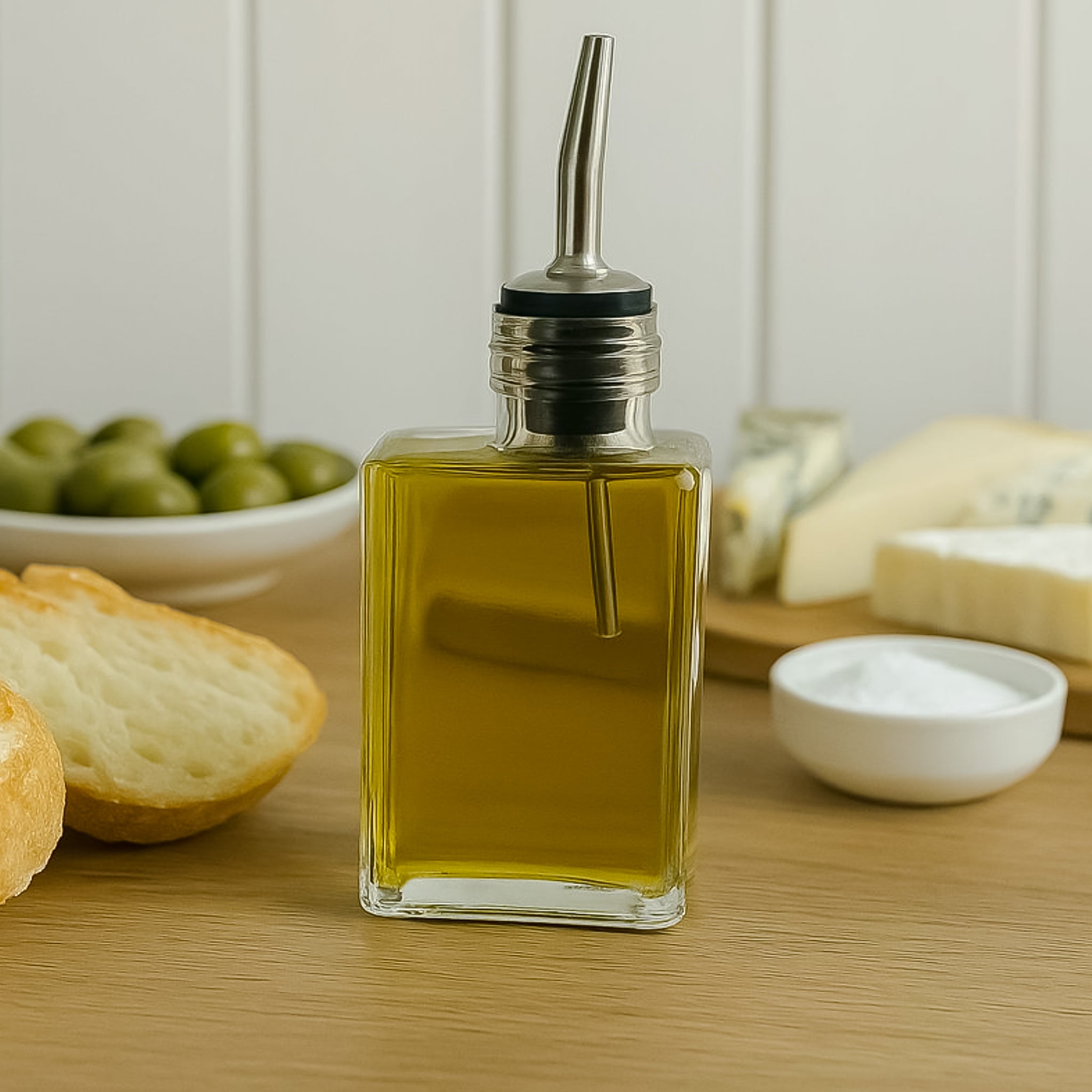 REGENT RECTANGULAR GLASS BOTTLE WITH POURER EA, 200ML