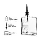 REGENT GLASS SQUARE BOTTLE EMBOSSED 'VIN' WITH POURER EA, 450ML