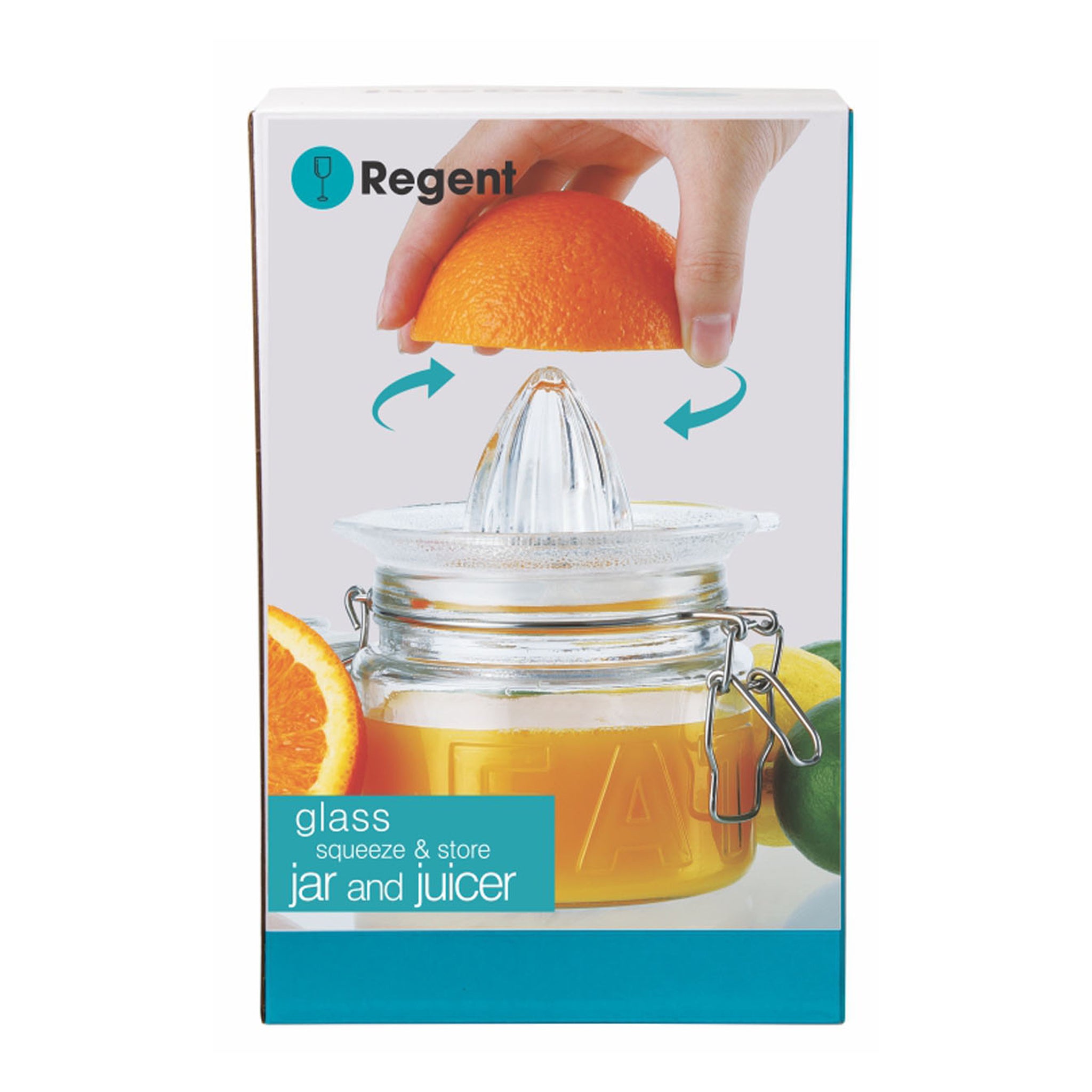 REGENT GLASS CITRUS JUICER & STORAGE JAR 2PCS SET, 500ML