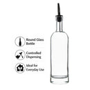 REGENT GLASS OIL/VINEGAR ROUND BOTTLE WITH HEAVY BASE AND POURER, 500ML