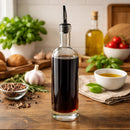 REGENT GLASS OIL/VINEGAR ROUND BOTTLE WITH HEAVY BASE AND POURER, 500ML