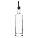 REGENT GLASS ROUND OIL OR VINEGAR BOTTLE WITH HEAVY BASE AND POURER, 500ML (305/250X70MM DIA)