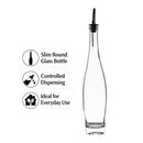 REGENT GLASS ROUND SLIM OIL/VINEGAR BOTTLE WITH HEAVY BASE AND POURER, 500ML