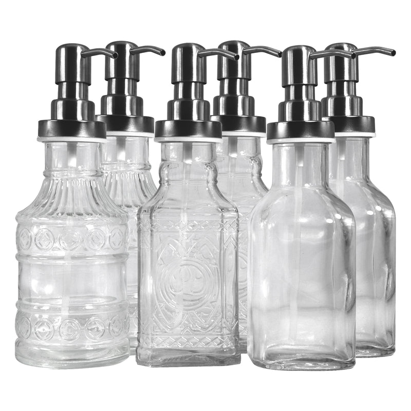 REGENT GLASS ASSORTED DESIGNS SOAP DISPENSER, EACH (450ML)