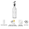 REGENT EMBOSSED GLASS OIL/VINEGAR BOTTLE WITH POURER, 500ML