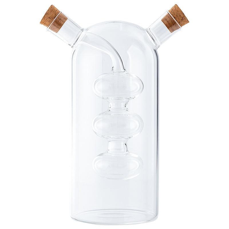 REGENT GLASS OIL AND VINEGAR DISPENSER WITH CORK STOPPERS, 350ML