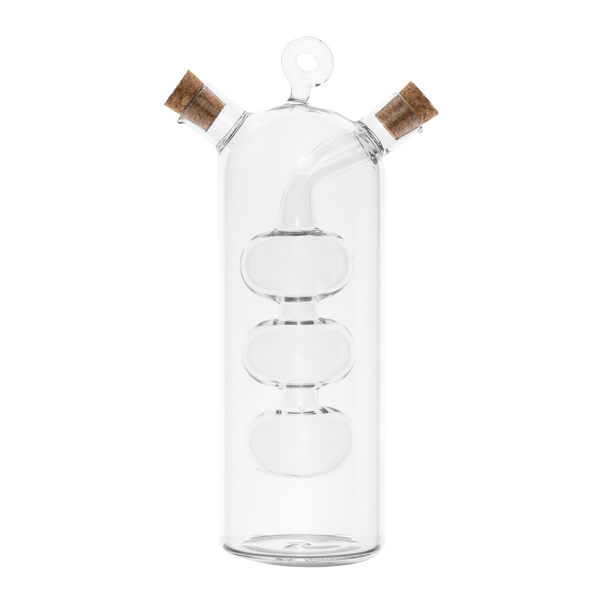 REGENT GLASS OIL AND VINEGAR DISPENSER WITH CORK STOPPERS, 350ML
