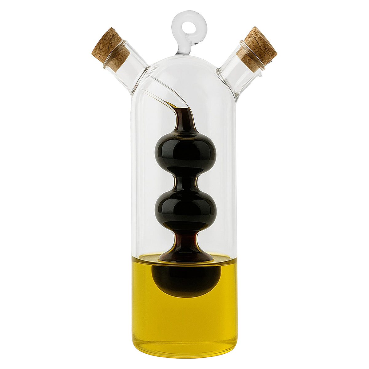 REGENT GLASS OIL AND VINEGAR DISPENSER WITH CORK STOPPERS, 350ML