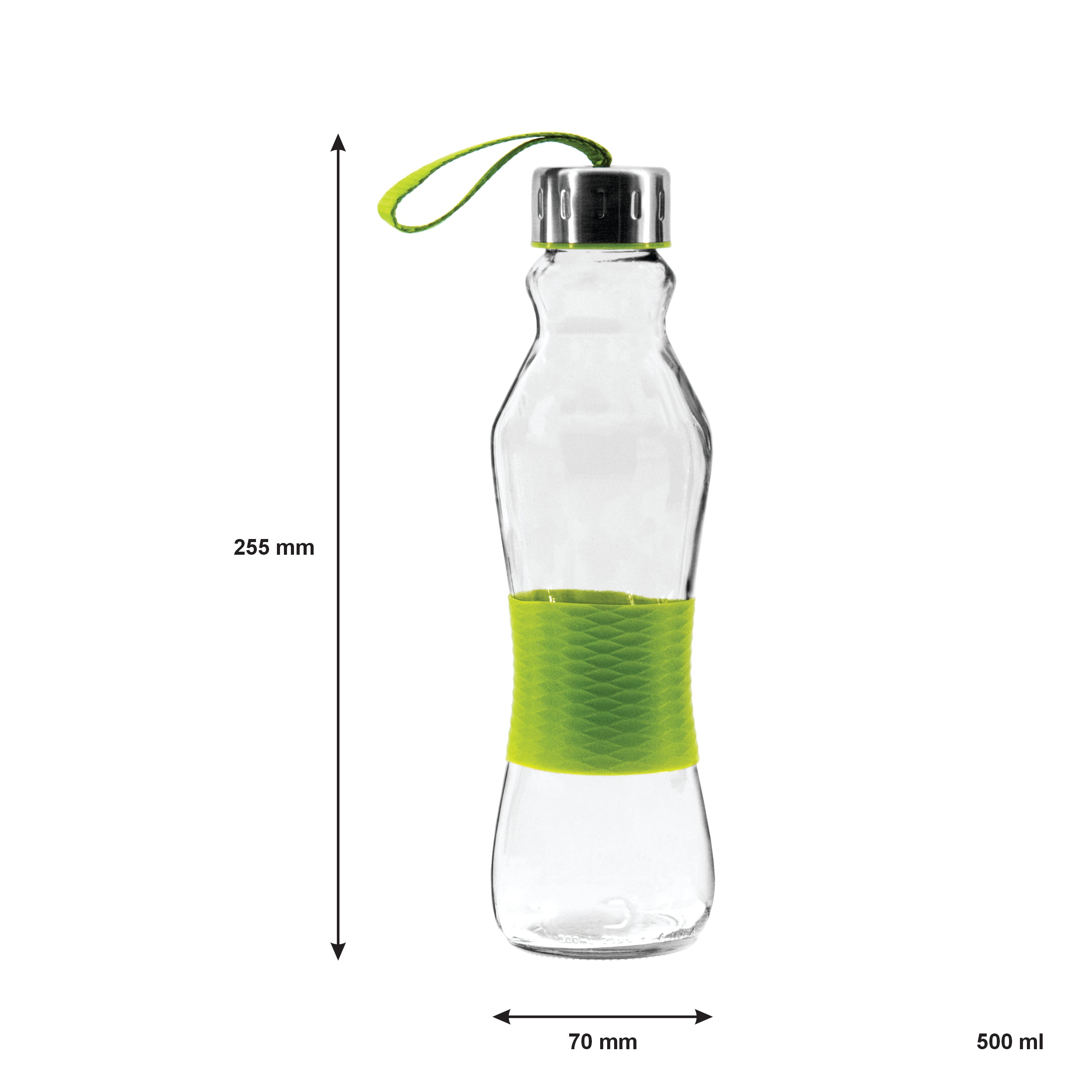 CONSOL GRIP N GO BOTTLES WITH STRAP LIDS IN ASSORTED COLOURS, 500ML