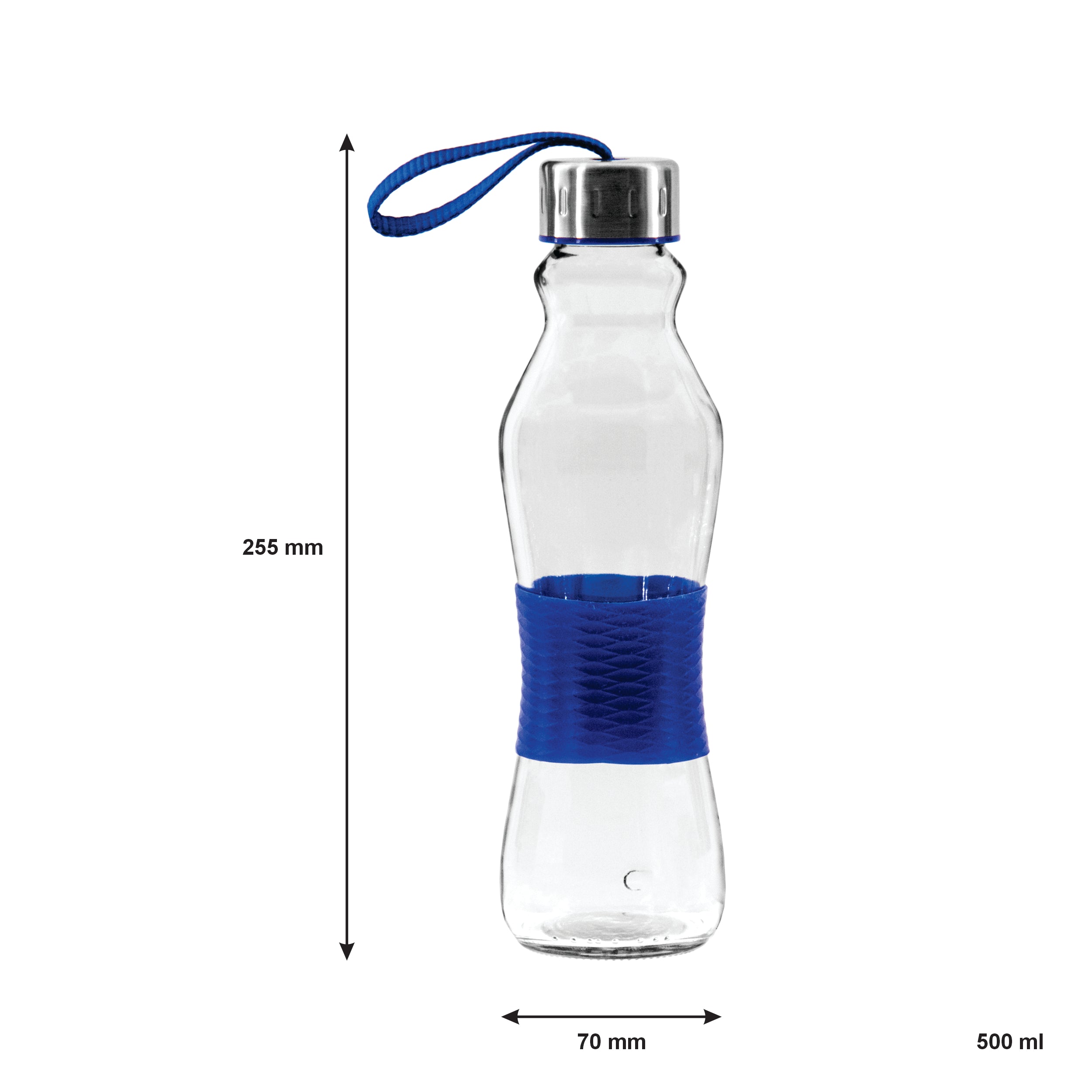 CONSOL GRIP N GO BOTTLES WITH STRAP LIDS IN ASSORTED COLOURS, 500ML