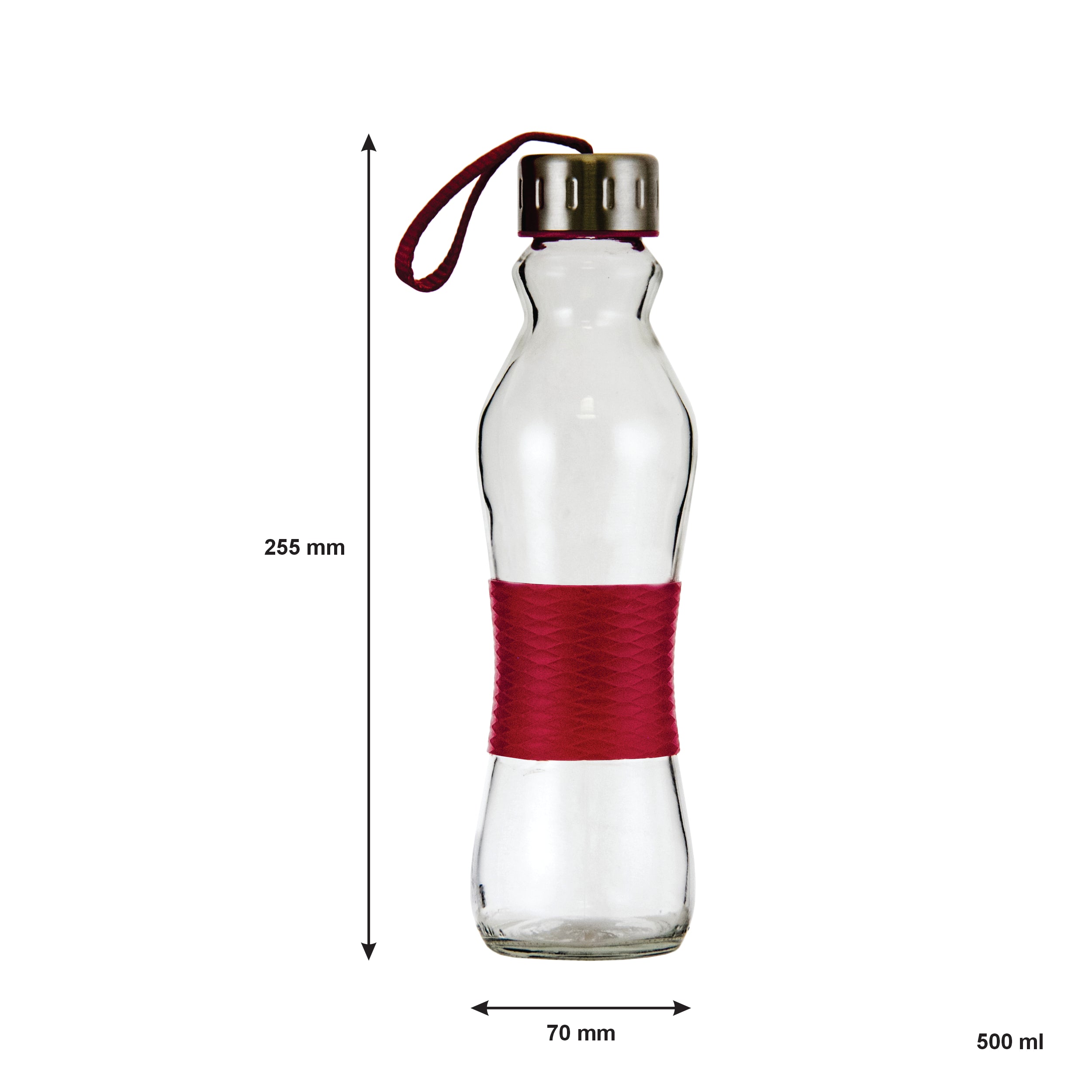 CONSOL GRIP N GO BOTTLES WITH STRAP LIDS IN ASSORTED COLOURS, 500ML