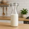 REGENT GLASS CARAFES WITH RESEALABLE CLIP TOP GLASS LIDS 6PK, 1L