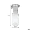 REGENT GLASS CARAFES WITH RESEALABLE CLIP TOP GLASS LIDS 6PK, 1L