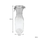 REGENT GLASS CARAFE WITH RESEALABLE CLIP TOP GLASS LID 6 PACK, 1LT (265X90MM DIA)