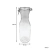 REGENT GLASS CARAFE WITH RESEALABLE CLIP TOP GLASS LID 6 PACK, 1LT (265X90MM DIA)