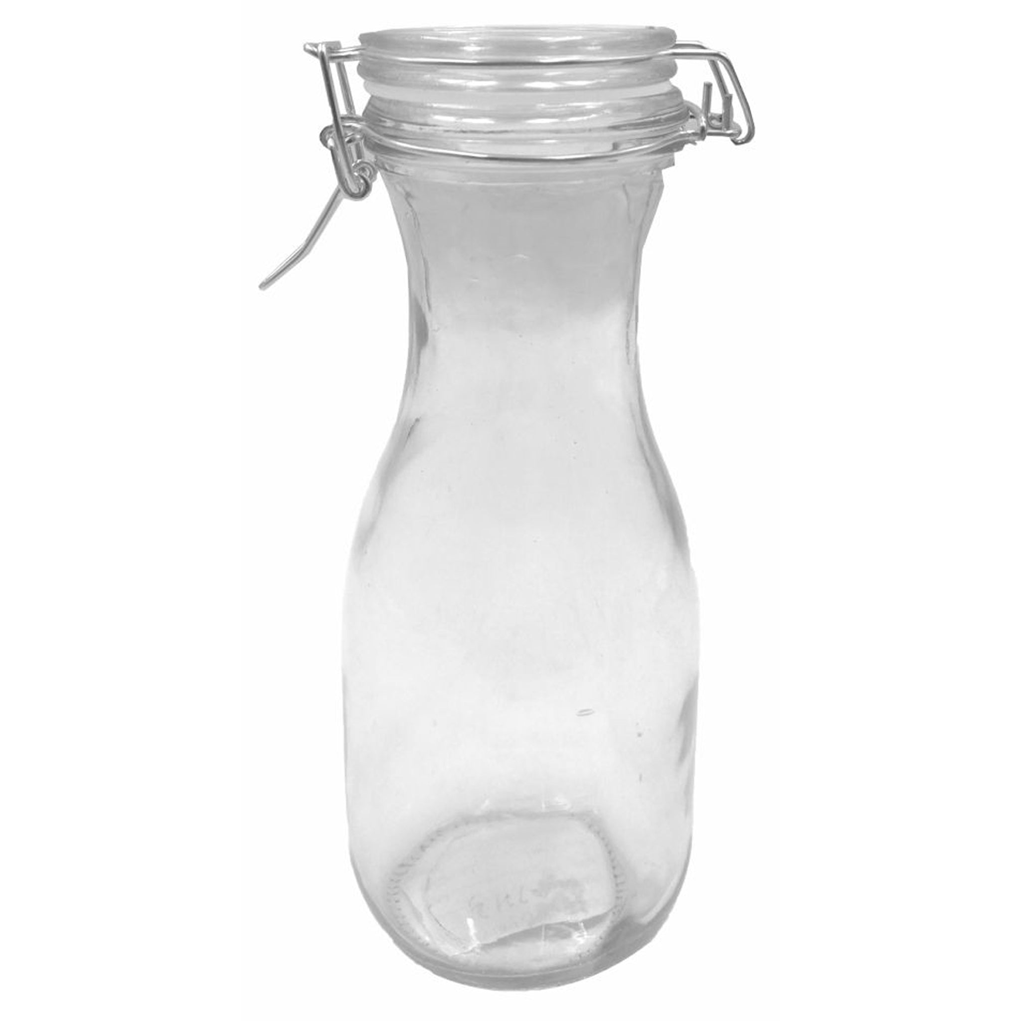 REGENT GLASS CARAFES WITH RESEALABLE CLIP TOP GLASS LIDS 6PK, 500ML