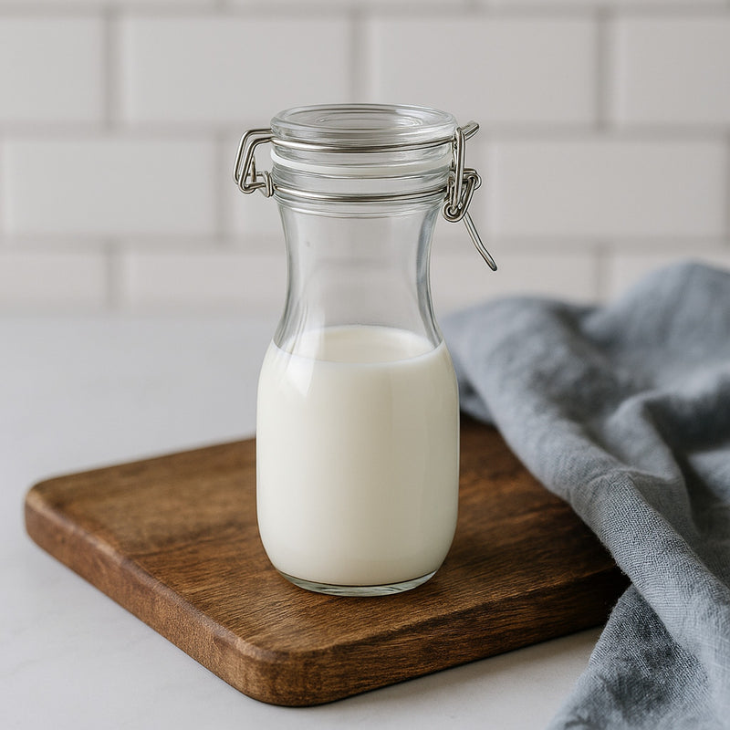 REGENT GLASS CARAFE WITH RESEALABLE CLIP TOP GLASS LID 6PK, 250ML