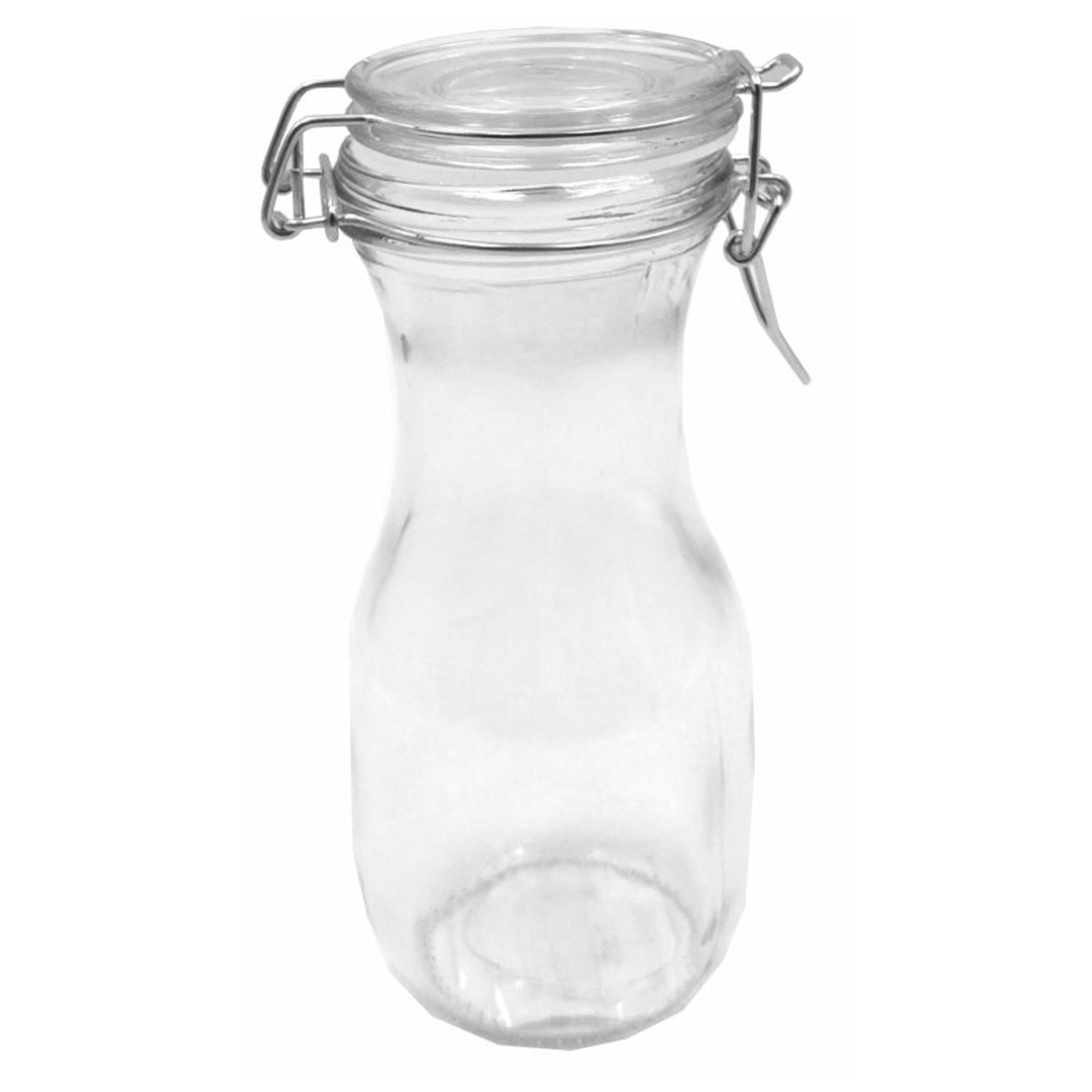REGENT GLASS CARAFES WITH RESEALABLE CLIP TOP GLASS LIDS 6PK, 250ML