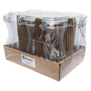 REGENT GLASS CARAFE WITH RESEALABLE CLIP TOP GLASS LID 6 PACK, 250ML