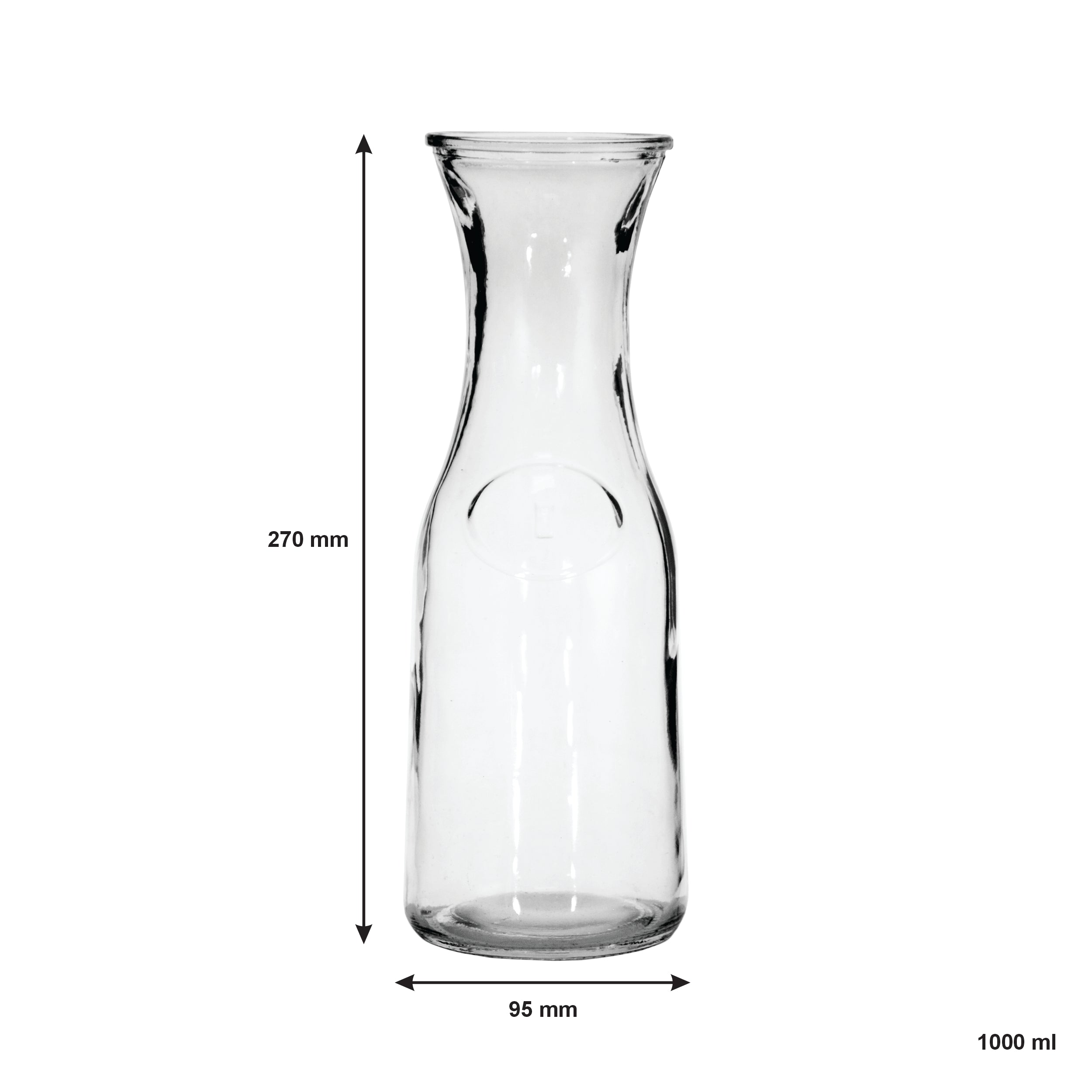 REGENT GLASS CARAFES 6PK, 1L