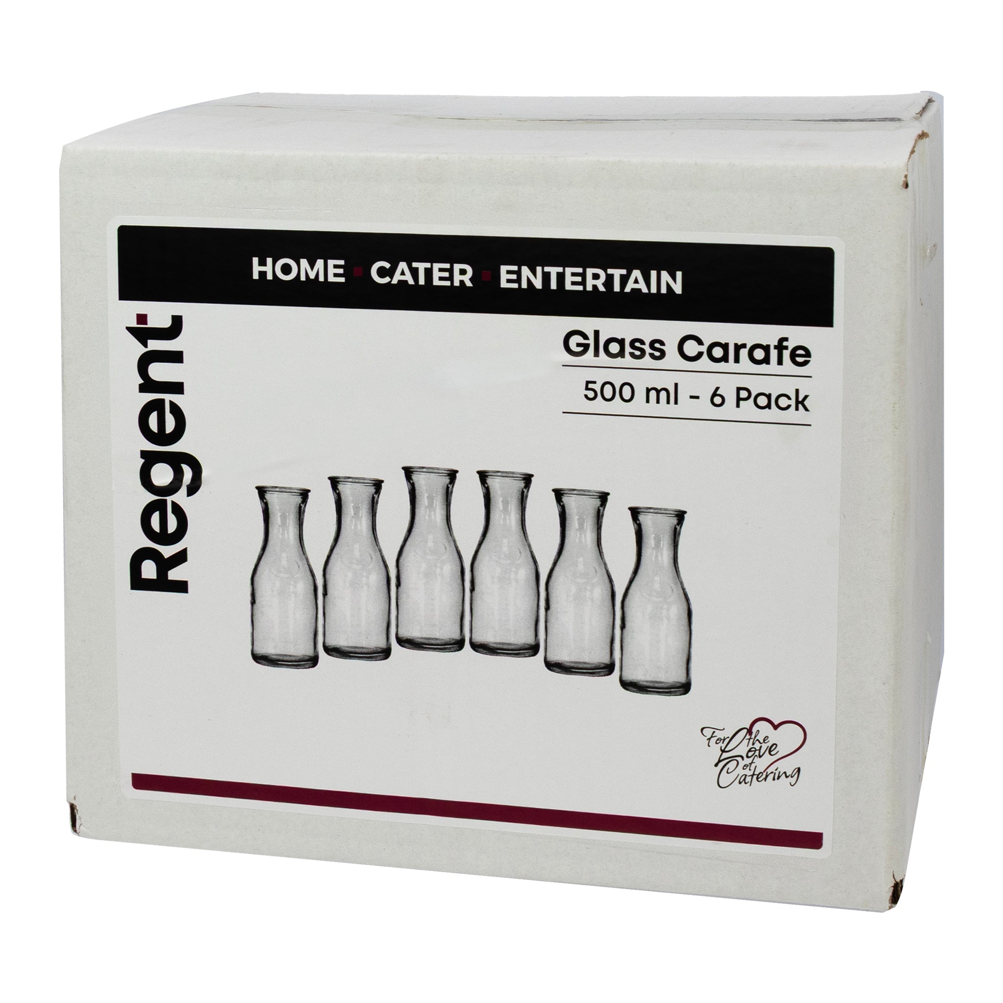REGENT GLASS CARAFES 6PK, 500ML