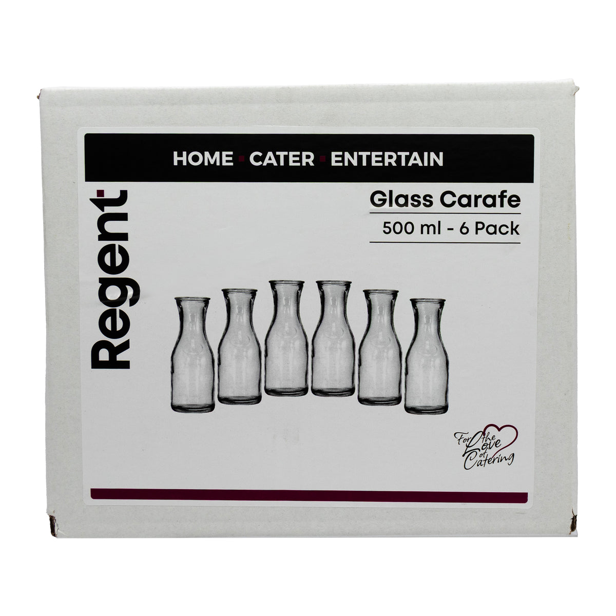 REGENT GLASS CARAFES 6PK, 500ML
