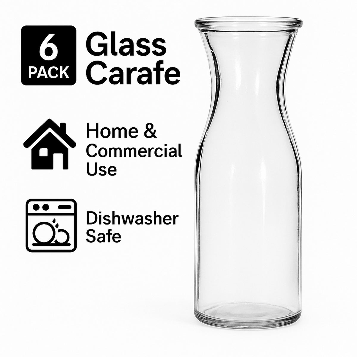 REGENT GLASS CARAFES 6PK, 250ML