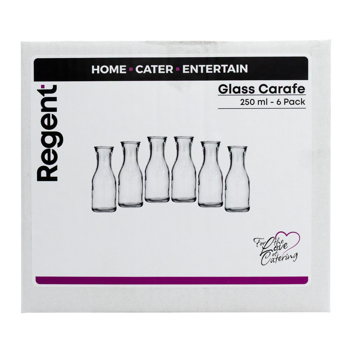 REGENT GLASS CARAFES 6PK, 250ML