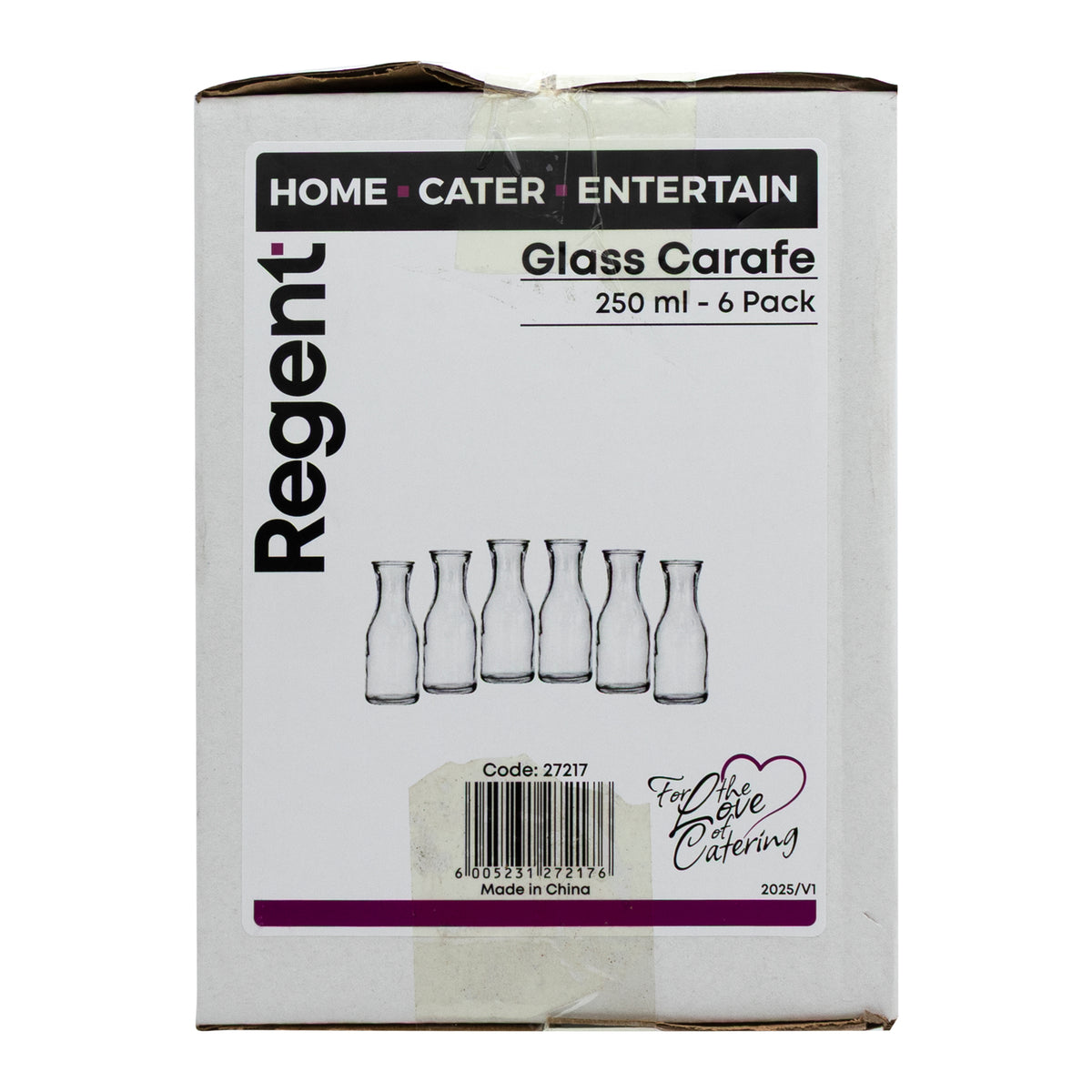 REGENT GLASS CARAFES 6PK, 250ML