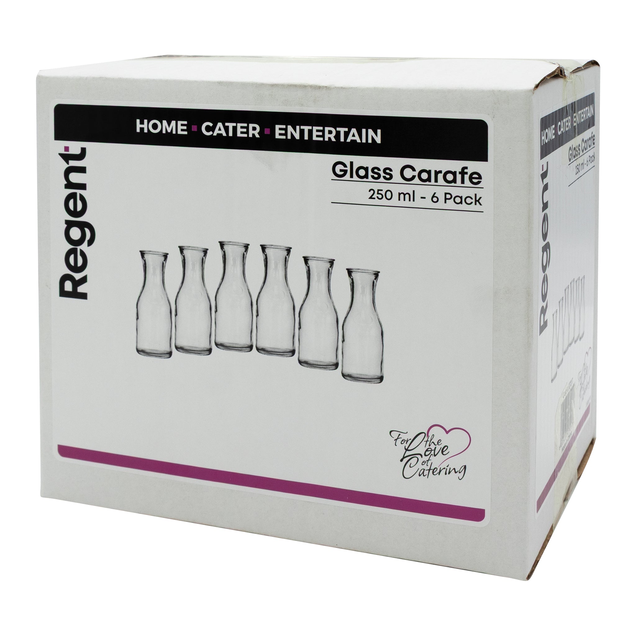 REGENT GLASS CARAFES 6PK, 250ML