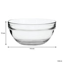 REGENT STACKABLE TEMPERED GLASS BOWL, 1.1LT (75MMX170MM DIA)