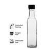CONSOL SQUARE OIL/VINEGAR BOTTLE WITH BLACK LID, 250ML