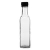 CONSOL SQUARE OIL/VINEGAR BOTTLE WITH BLACK LID, 250ML