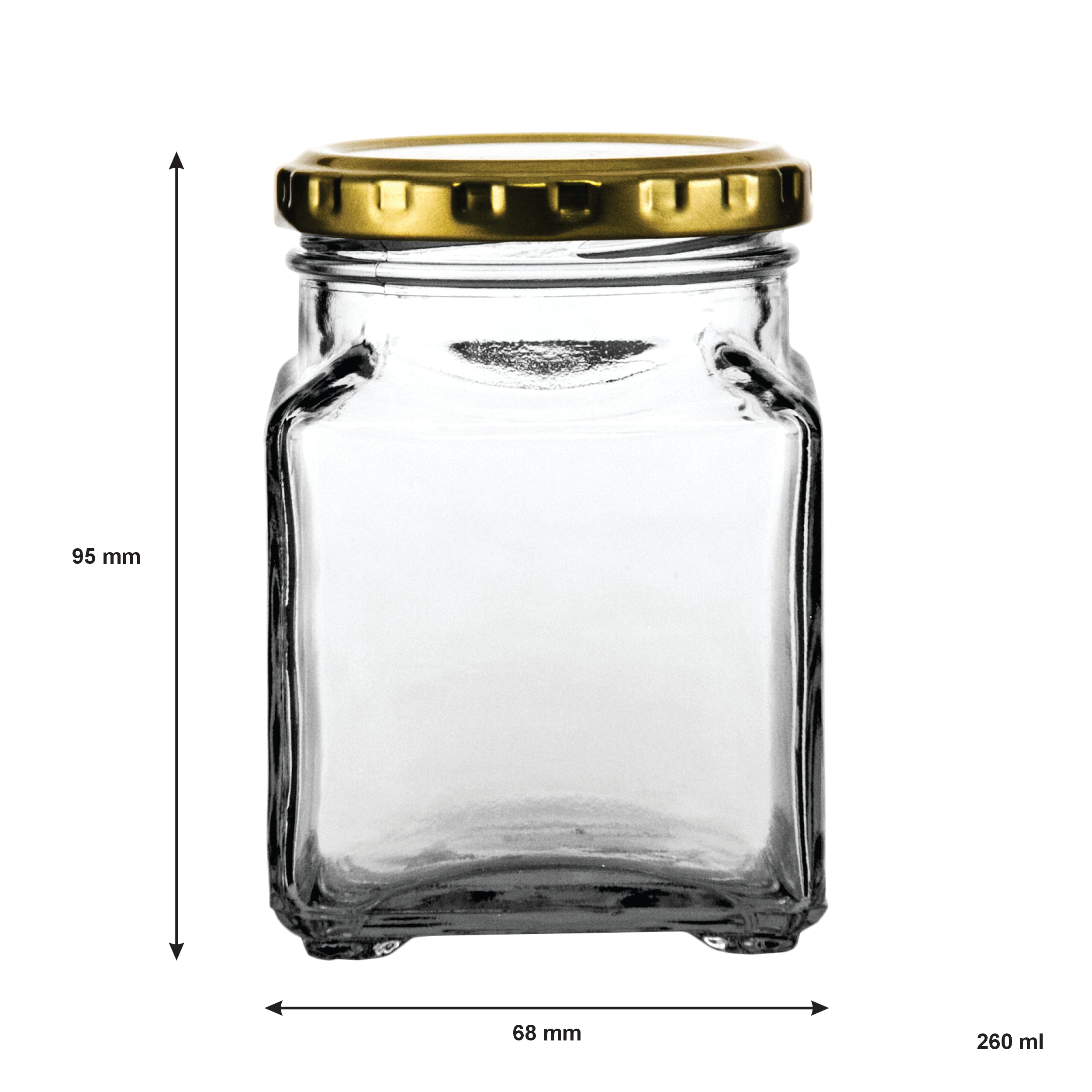 CONSOL CATERING SQUARE JAR, 260ML