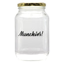 REGENT PRINTED GLASS STORAGE JAR - MUNCHIES, 1LT (172X100MM DIA)