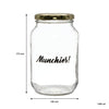 REGENT PRINTED GLASS STORAGE JAR - MUNCHIES, 1L