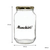 REGENT PRINTED GLASS STORAGE JAR - MUNCHIES, 1LT (172X100MM DIA)