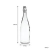 REGENT GLASS WATER BOTTLE ROUND WITH CLIP TOP LID, 1L