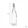 REGENT GLASS WATER BOTTLE ROUND WITH CLIP TOP LID, 1L