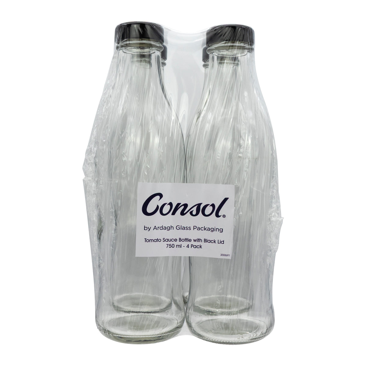 CONSOL TOMATO SAUCE BOTTLE WITH BLACK LID 4PK, 750ML