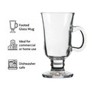 REGENT FOOTED GLASS MUG WITH HANDLE, 240ML