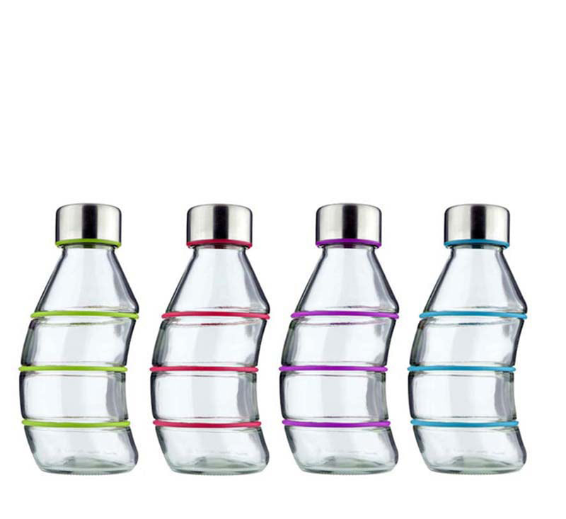 CONSOL GLASS CURVY BOTTLE - 350ML- ASST COLOURS