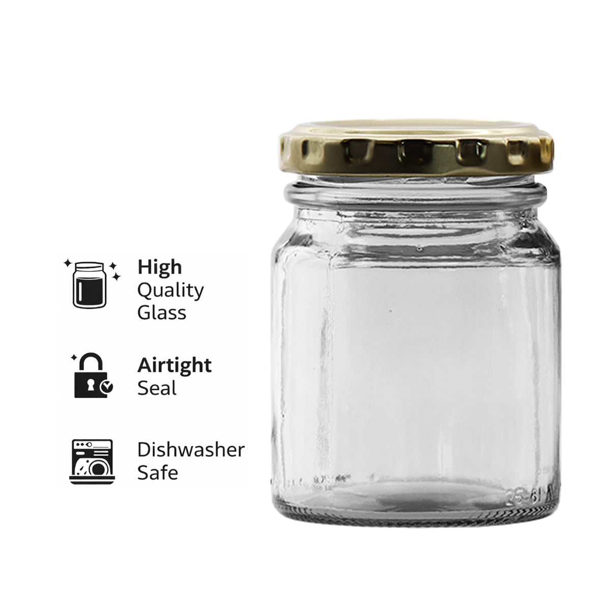 CONSOL SPREAD JARS WITH GOLD LIDS 6PK, 125ML
