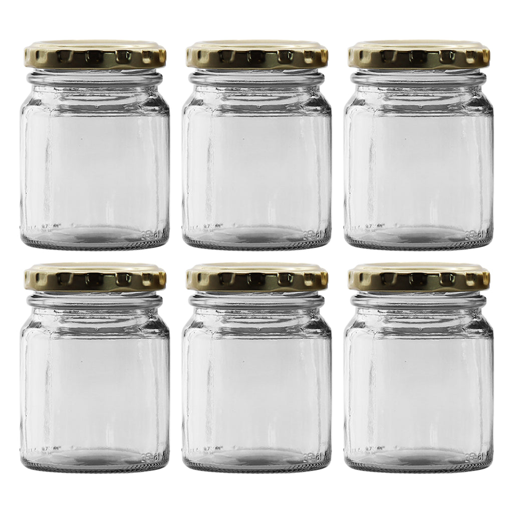 CONSOL SPREAD JARS WITH GOLD LIDS 6PK, 125ML