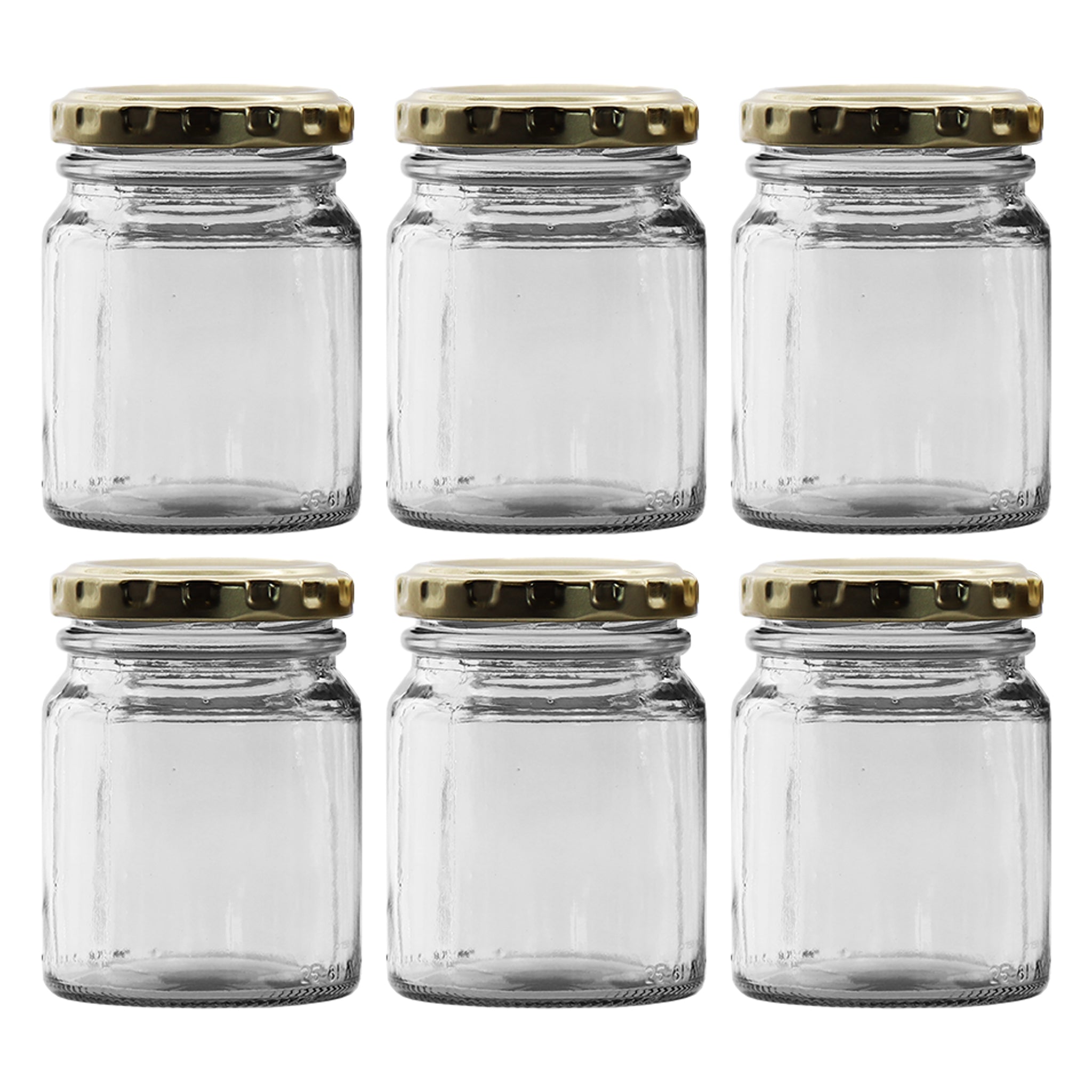 CONSOL SPREAD JARS WITH GOLD LIDS 6PK, 125ML