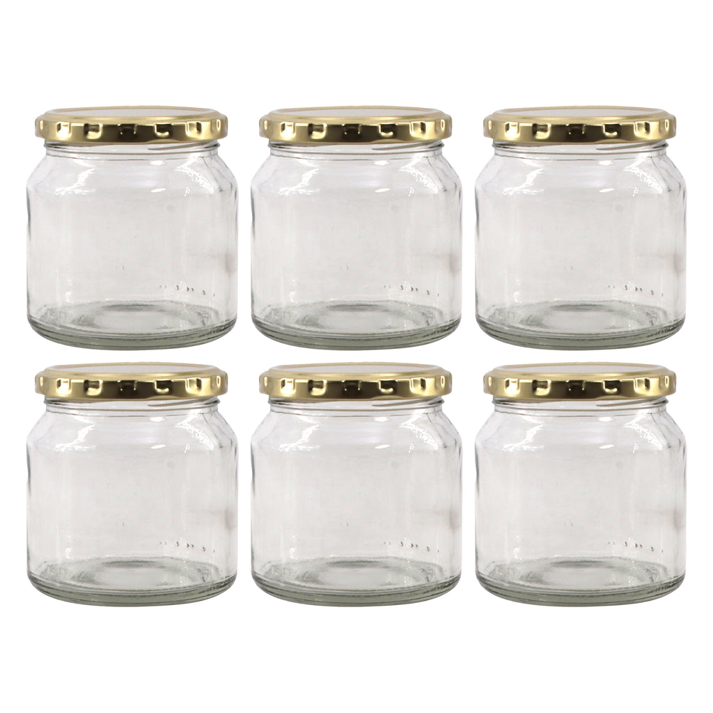 CONSOL SPREAD JARS WITH GOLD LIDS 6PK, 250ML