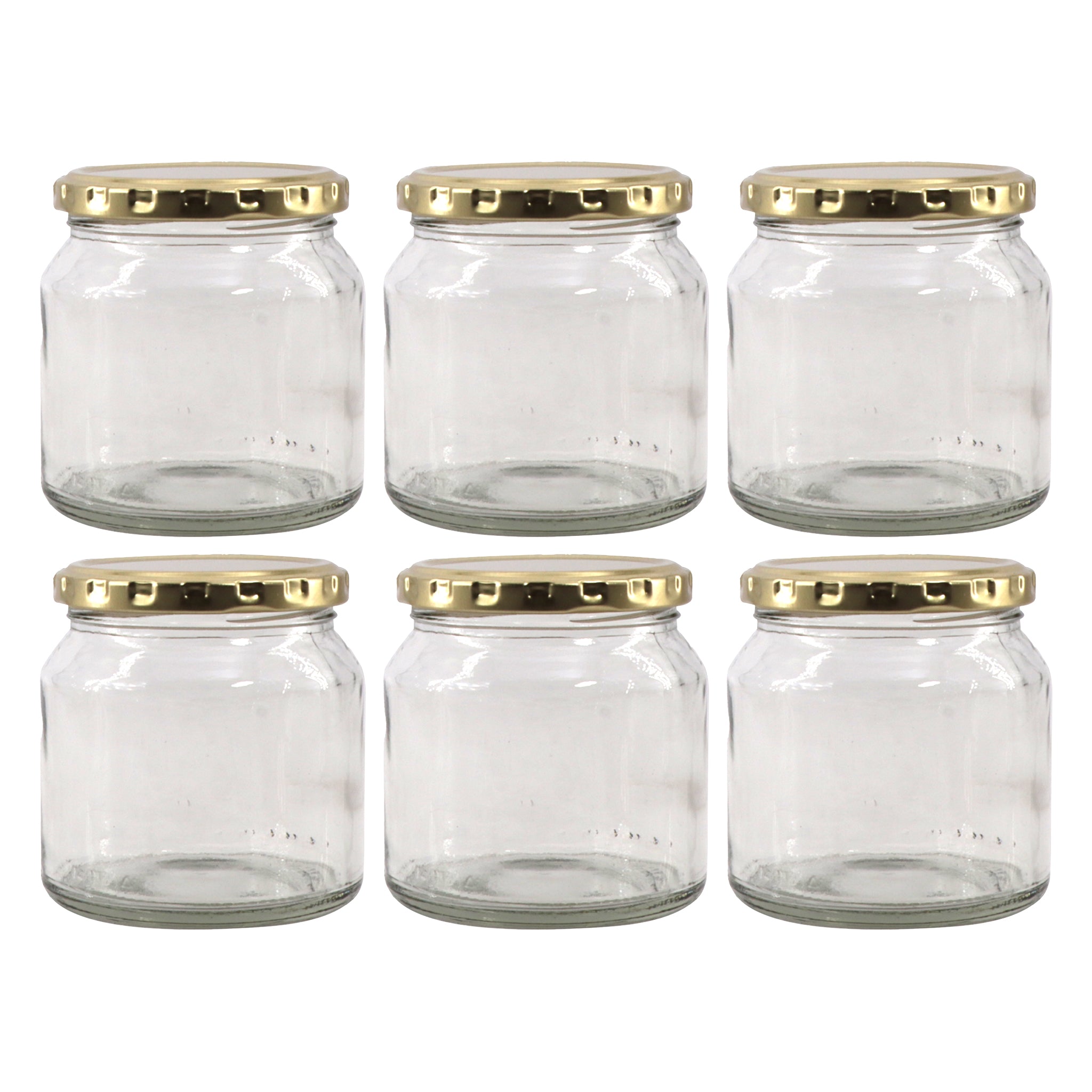 CONSOL SPREAD JARS WITH GOLD LIDS 6PK, 250ML