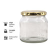 CONSOL SPREAD JARS WITH GOLD LIDS 6PK, 250ML